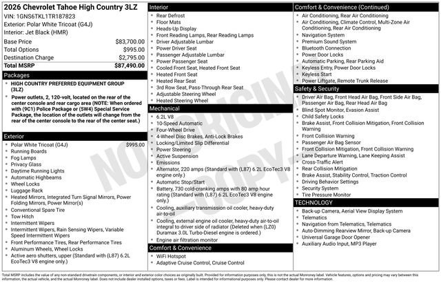 Used 2026 Chevrolet Tahoe High Country image 9