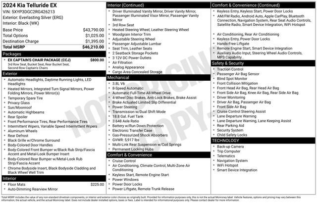 Used 2024 Kia Telluride EX w/ EX Captain's Chair Package image 35