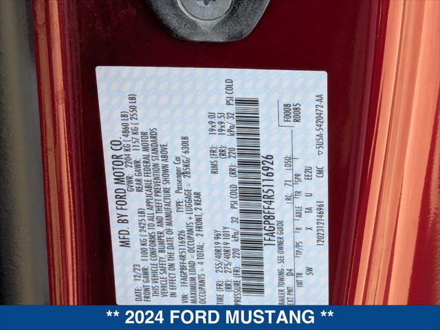 Certified 2024 Ford Mustang GT Premium w/ GT Performance Package RWD image 24