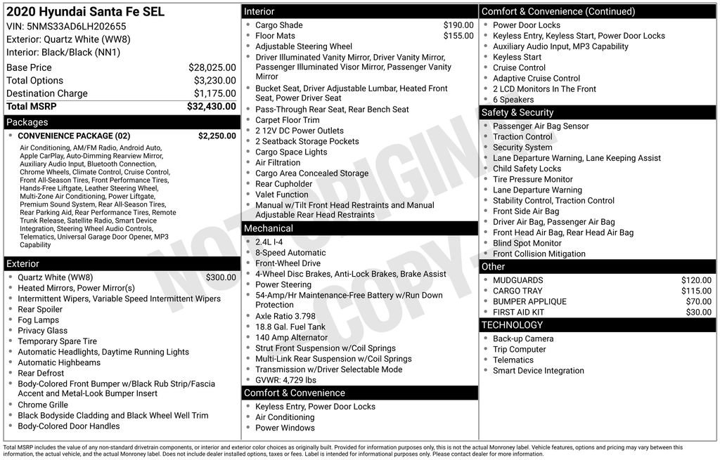 Used 2020 Hyundai Santa Fe SEL w/ Convenience Package image 33