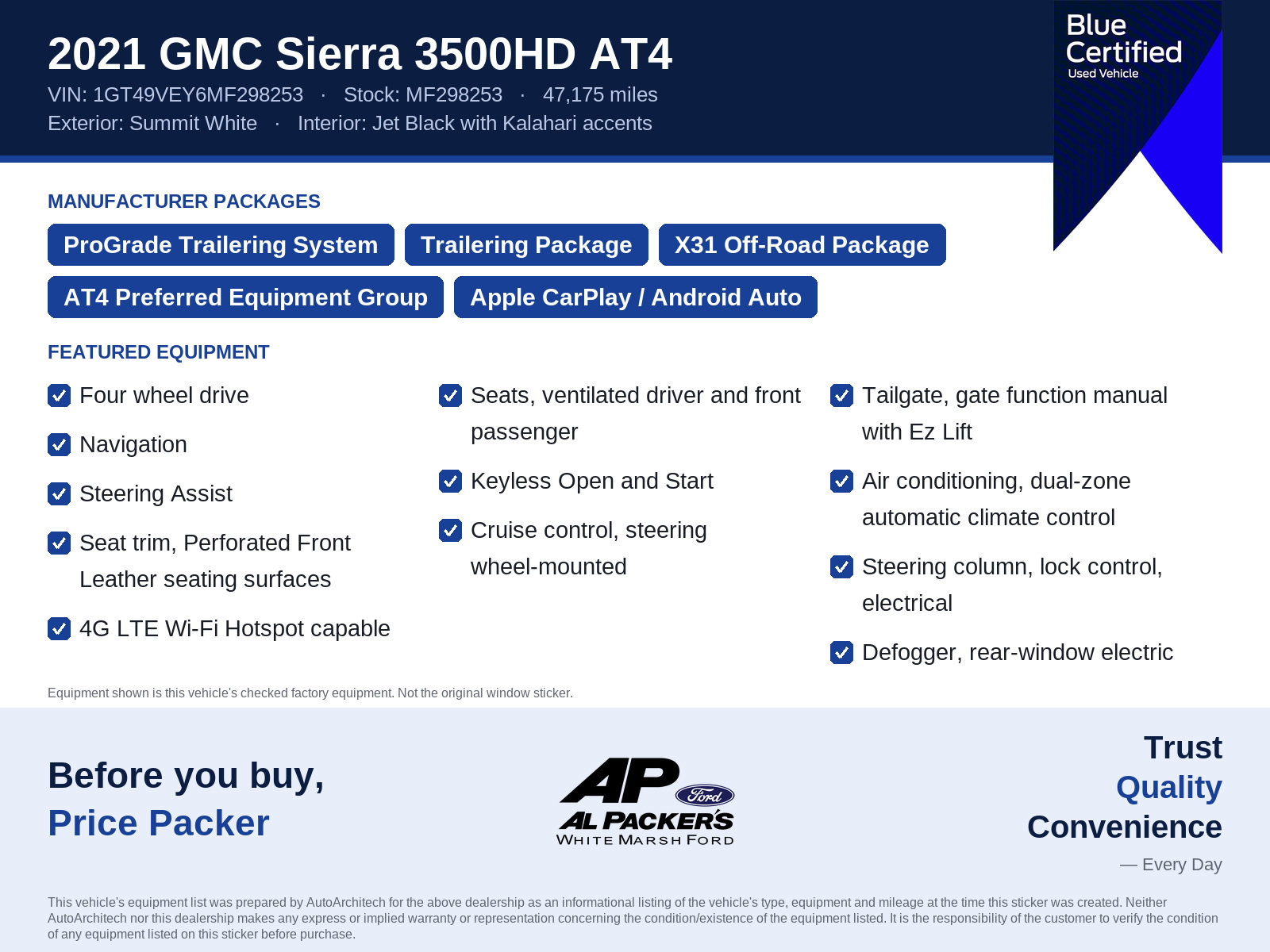 Used 2021 GMC Sierra 3500 AT4 w/ Gooseneck/5TH Wheel Package AWD/4WD image 10