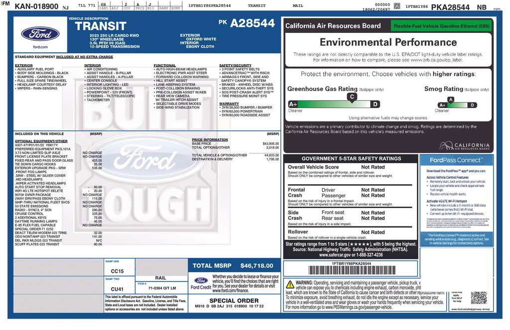 Certified 2023 Ford Transit 250 Low Roof w/ Exterior Upgrade Package image 7