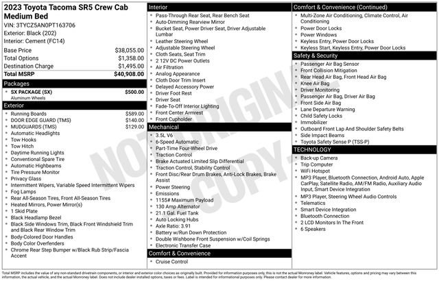 Used 2023 Toyota Tacoma SR5 w/ SX Package AWD/4WD image 3