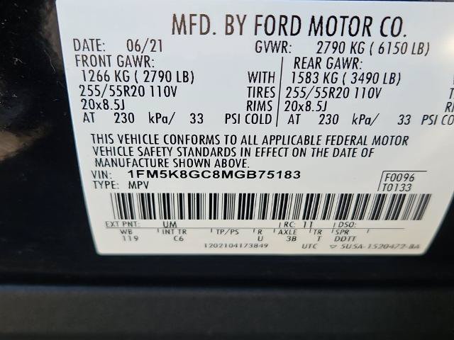 Certified 2021 Ford Explorer ST w/ Equipment Group 401A AWD/4WD image 7