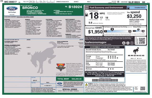 Certified 2022 Ford Bronco Big Bend w/ Sasquatch Package AWD/4WD image 9