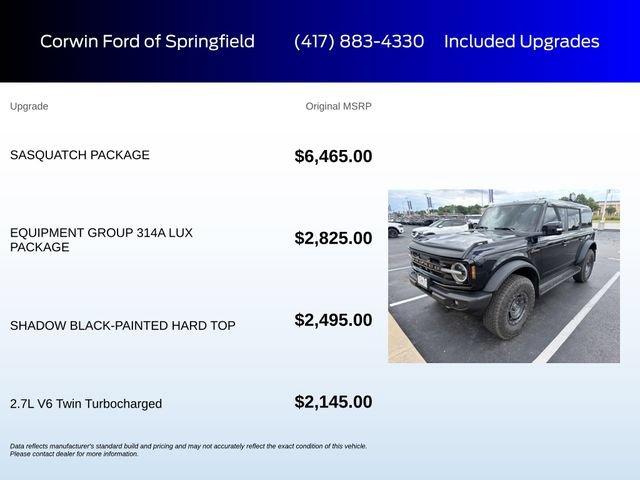 Certified 2025 Ford Bronco Outer Banks w/ Sasquatch Package AWD/4WD image 6