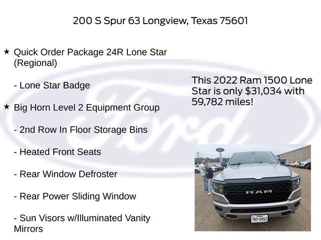 Used 2022 RAM 1500 Lone Star RWD image 5