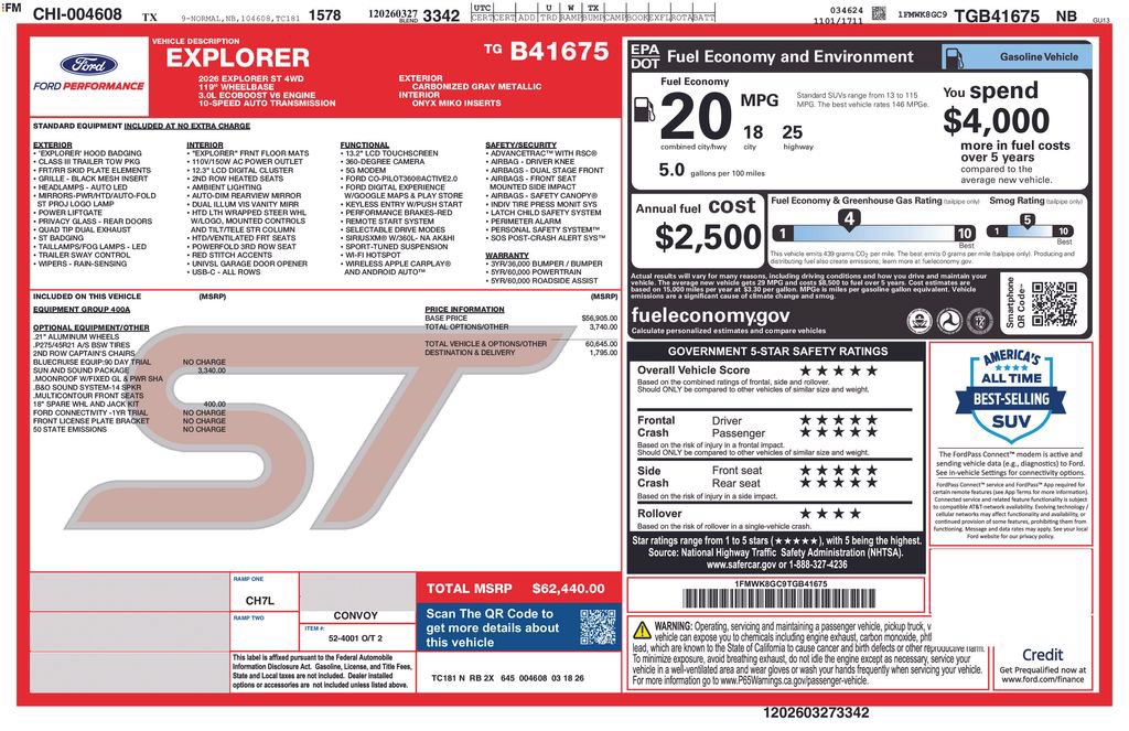 Certified 2026 Ford Explorer ST AWD/4WD image 33