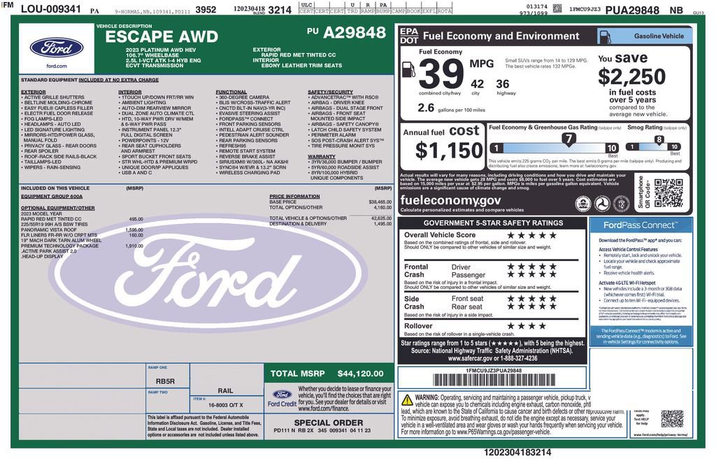 Certified 2023 Ford Escape Platinum w/ Premium Technology Package image 28