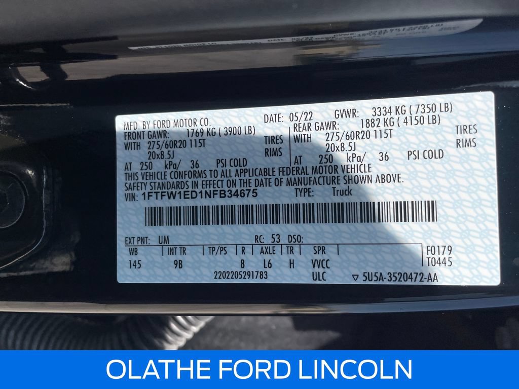 Certified 2022 Ford F150 Platinum w/ Equipment Group 701A High AWD/4WD image 23