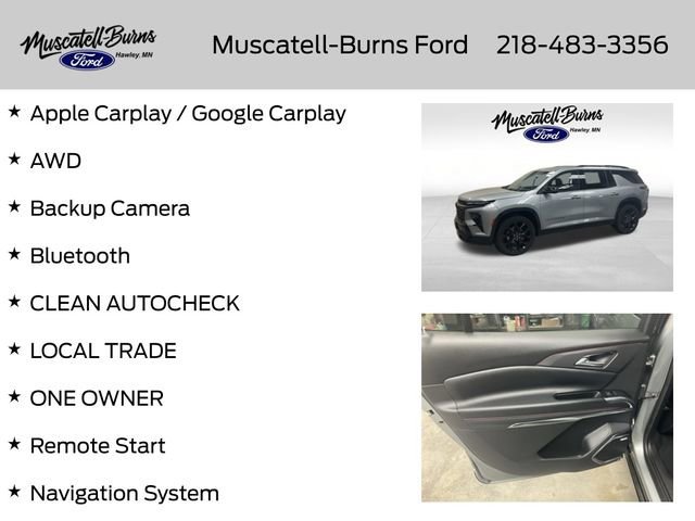 Used 2024 Chevrolet Traverse RS w/ LPO, Floor Liner Package image 7