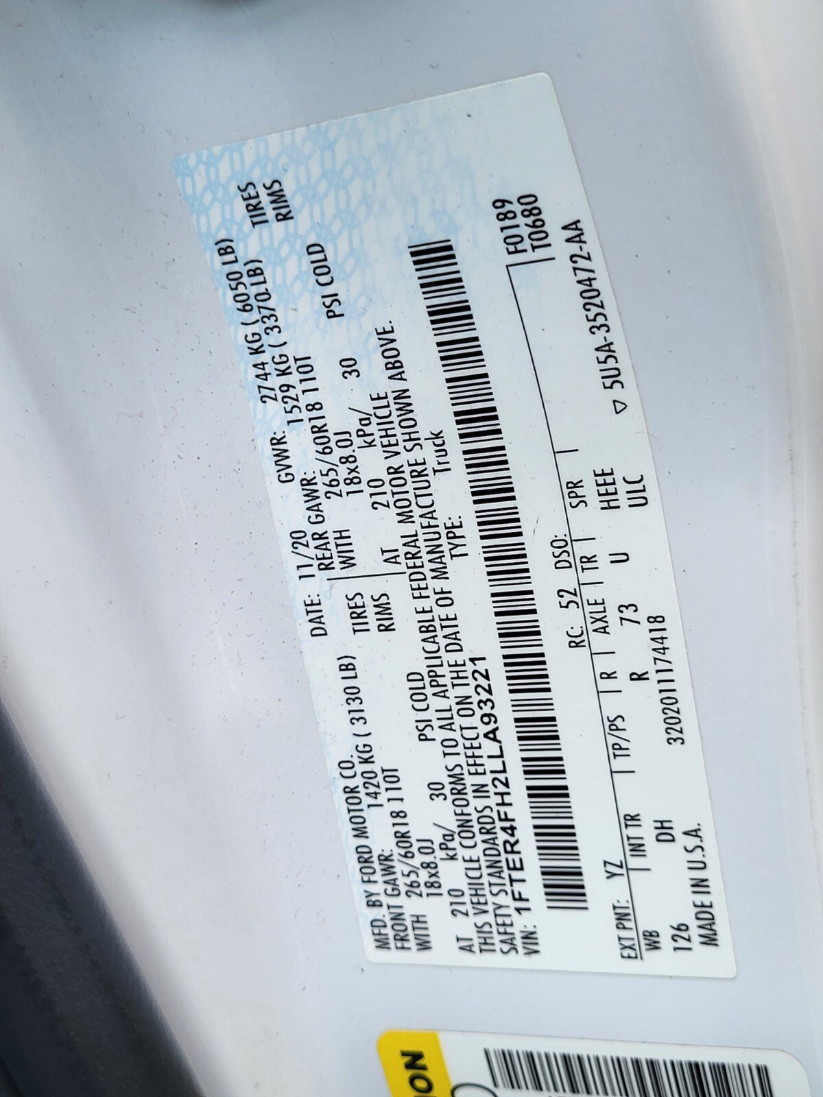 Certified 2020 Ford Ranger Lariat w/ Equipment Group 501A Mid image 34