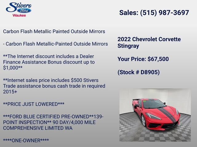 Used 2022 Chevrolet Corvette Stingray Preferred Cpe w/ 2LT image 27