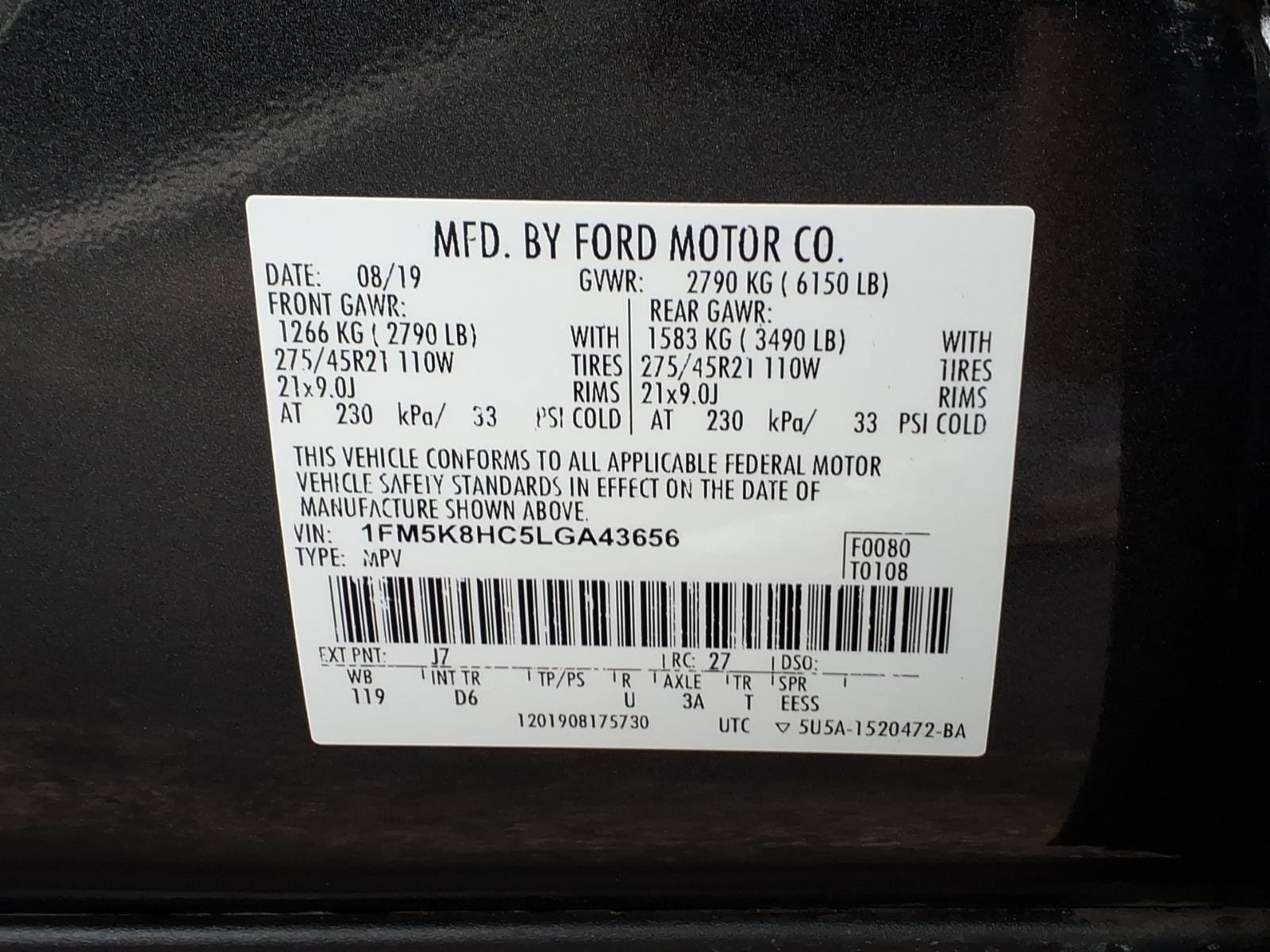 Certified 2020 Ford Explorer Platinum w/ Premium Technology Package AWD/4WD image 33