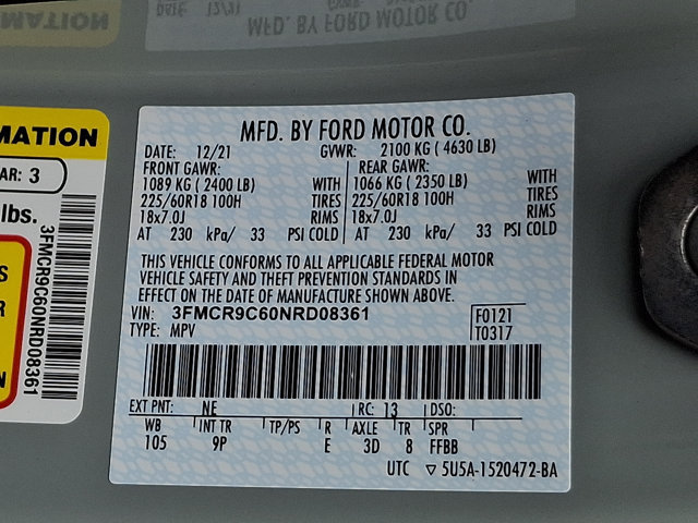 Certified 2022 Ford Bronco Sport Outer Banks AWD/4WD image 28