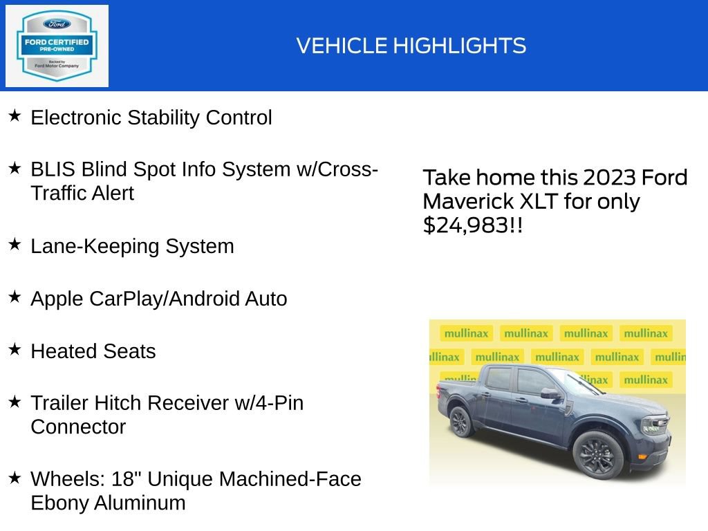 Certified 2023 Ford Maverick XLT w/ Equipment Group 300A Standard AWD/4WD image 19