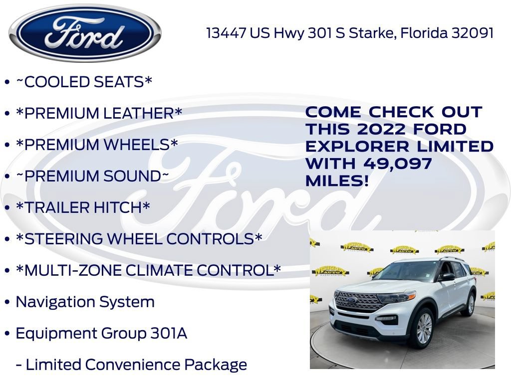 Certified 2022 Ford Explorer Limited w/ Equipment Group 301A RWD image 17