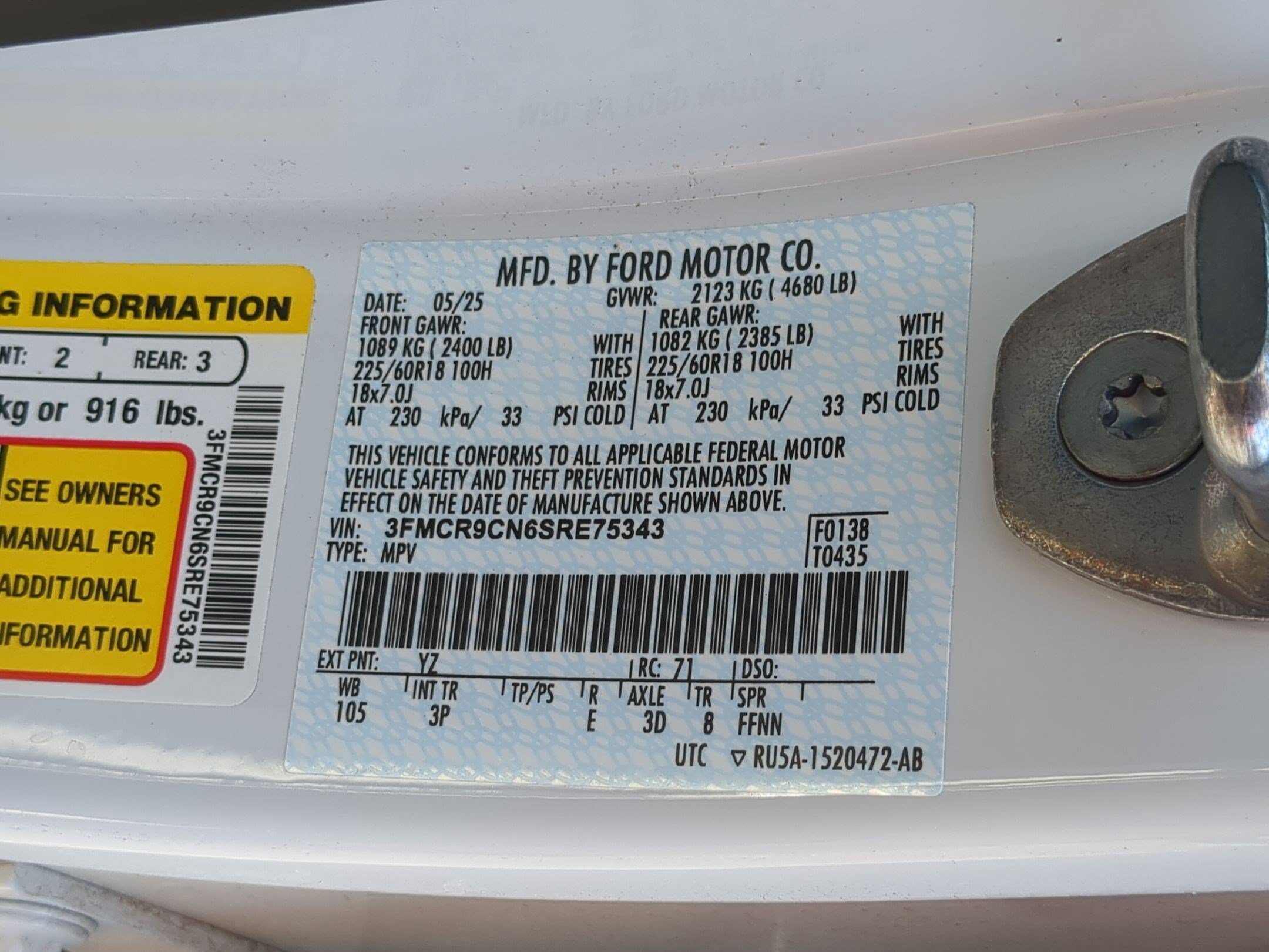 Certified 2025 Ford Bronco Sport Outer Banks AWD/4WD image 36