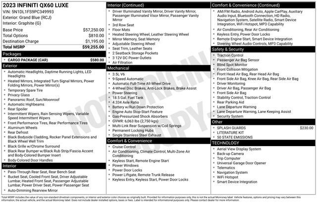 Used 2023 INFINITI QX60 Luxe w/ Cargo Package image 32