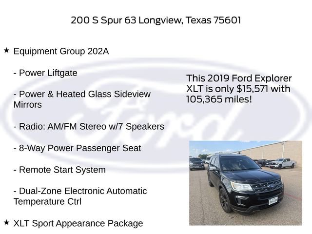 Certified 2019 Ford Explorer XLT w/ Equipment Group 202A FWD image 10