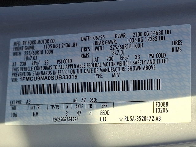 Certified 2025 Ford Escape ST-Line Select AWD/4WD image 29