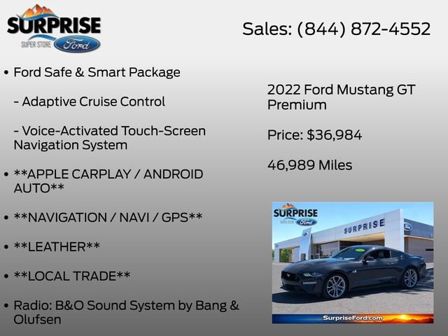 Certified 2022 Ford Mustang GT Premium w/ Ford Safe & Smart Package RWD image 7