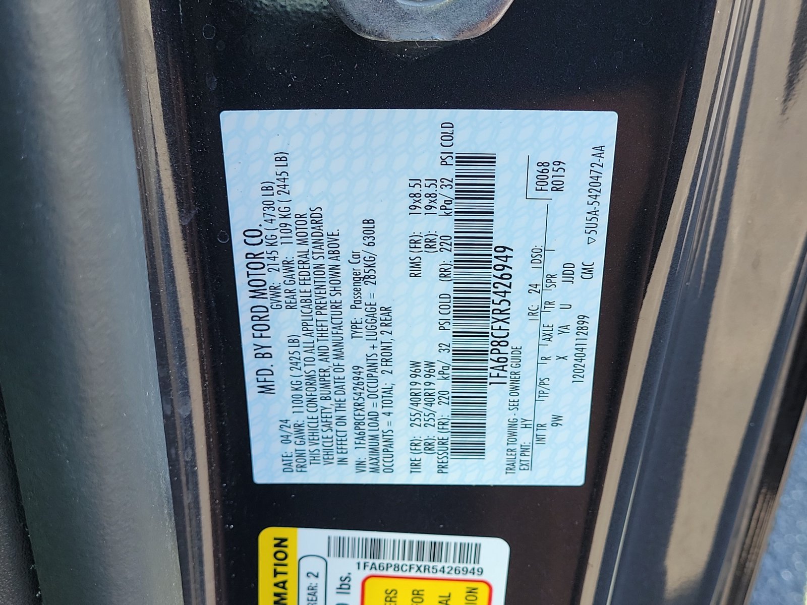 Certified 2024 Ford Mustang GT Premium RWD image 27
