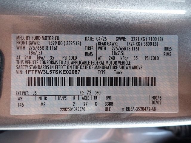 Certified 2025 Ford F150 XLT w/ Equipment Group 301A Standard AWD/4WD image 23