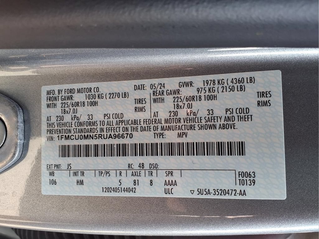 Certified 2024 Ford Escape ST-Line w/ Tech Pack #1 FWD image 23