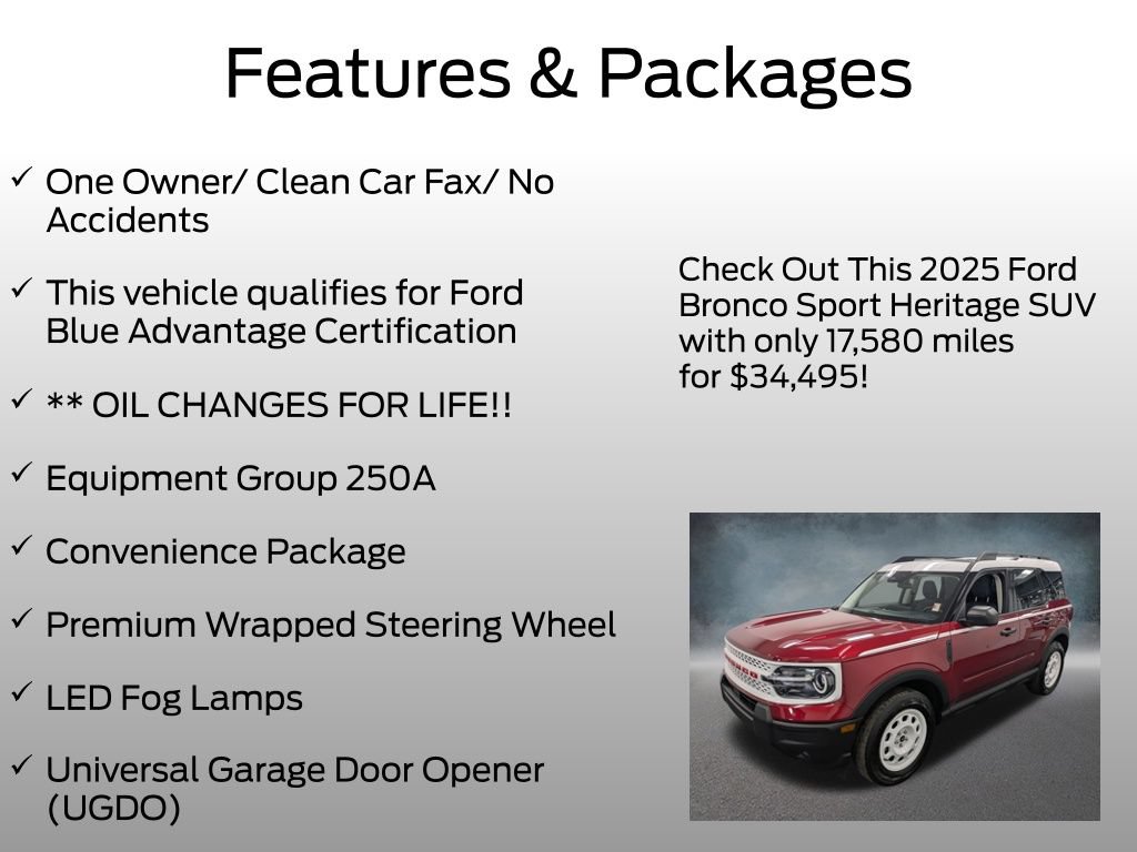 Certified 2025 Ford Bronco Sport Heritage w/ Convenience Package AWD/4WD image 4