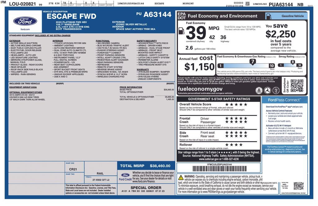 Certified 2023 Ford Escape Platinum FWD image 34