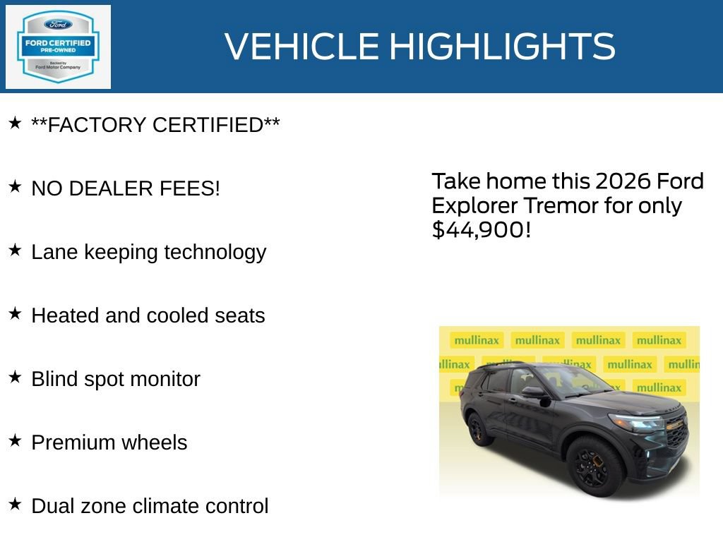 Certified 2026 Ford Explorer Tremor w/ Tremor Convenience Package AWD/4WD image 12