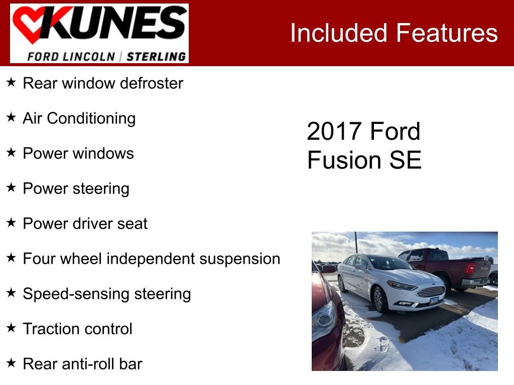 Certified 2017 Ford Fusion SE w/ Fusion SE Technology Package image 3
