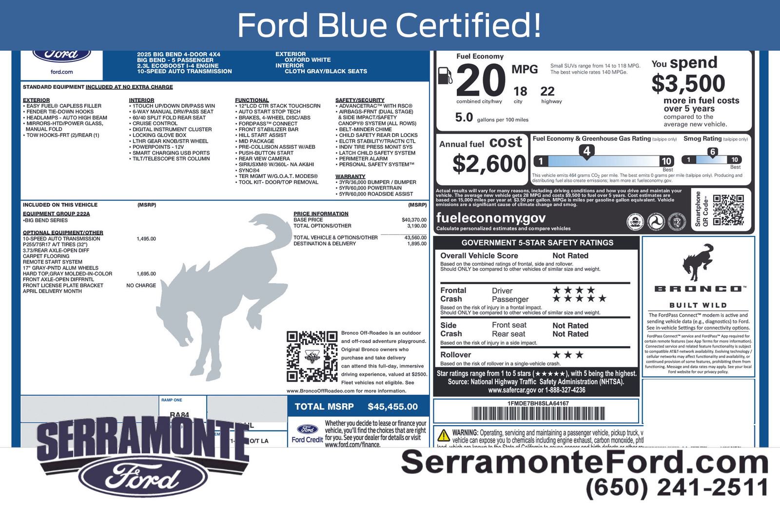 Certified 2025 Ford Bronco Big Bend AWD/4WD image 16