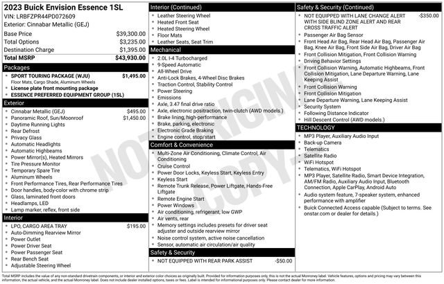 Used 2023 Buick Envision Essence w/ Sport Touring Package AWD/4WD image 38