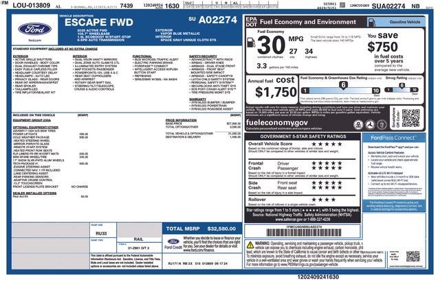 Certified 2025 Ford Escape Active w/ Tech Pack #1 FWD image 32