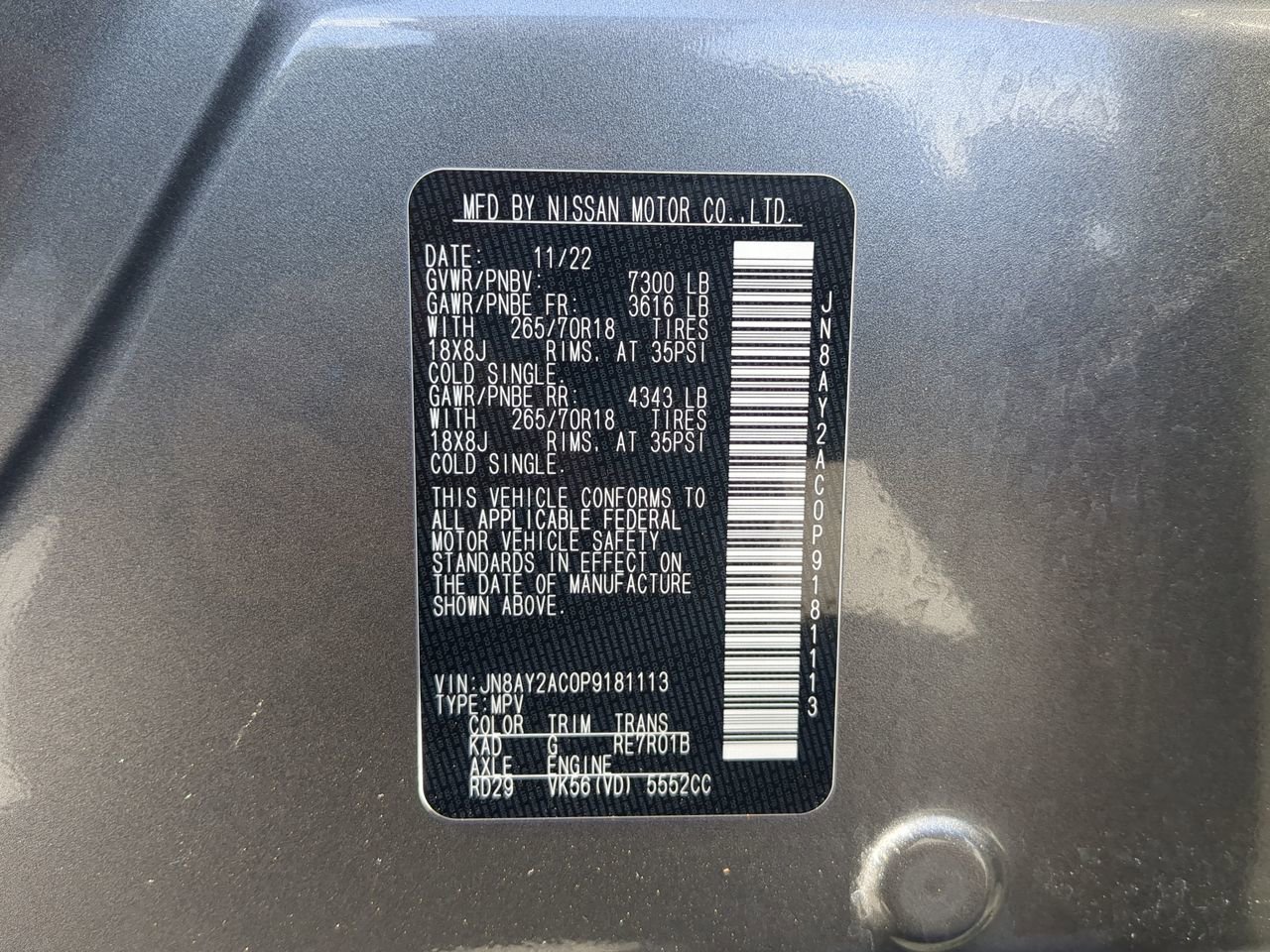 Used 2023 Nissan Armada SV w/ Cargo Package RWD image 27