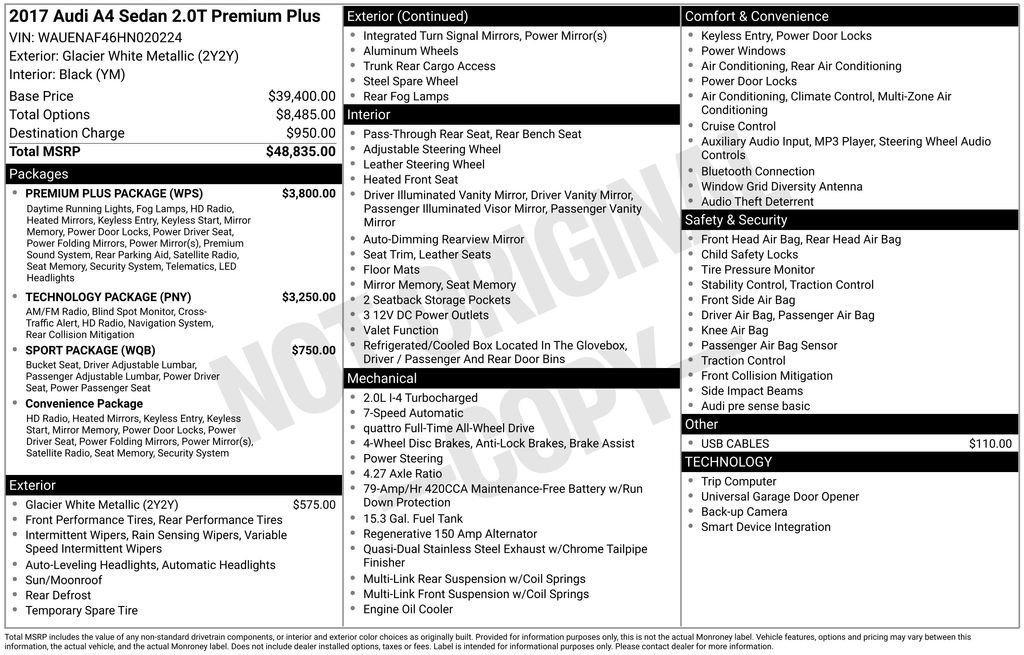 Used 2017 Audi A4 2.0T Premium Plus w/ Premium Plus Package image 7