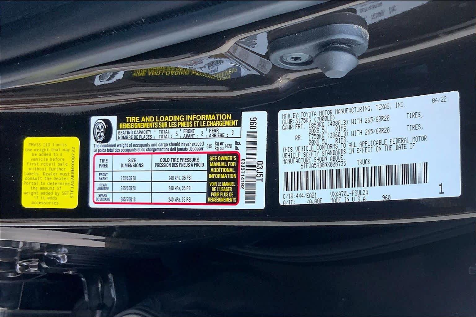 Used 2022 Toyota Tundra Limited w/ TRD Off-Road Package RWD image 32