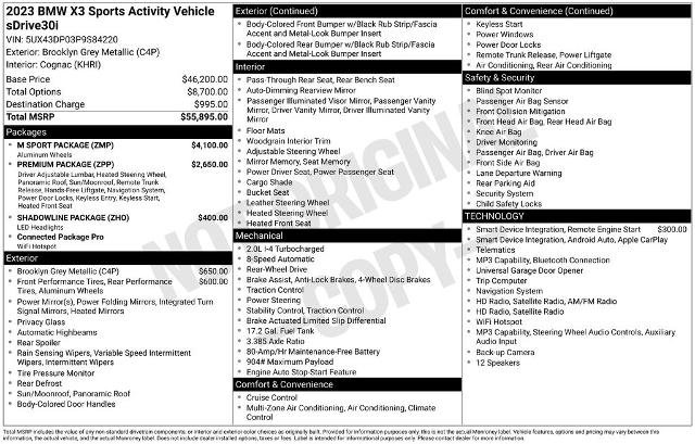 Used 2023 BMW X3 sDrive30i w/ M Sport Package RWD image 6