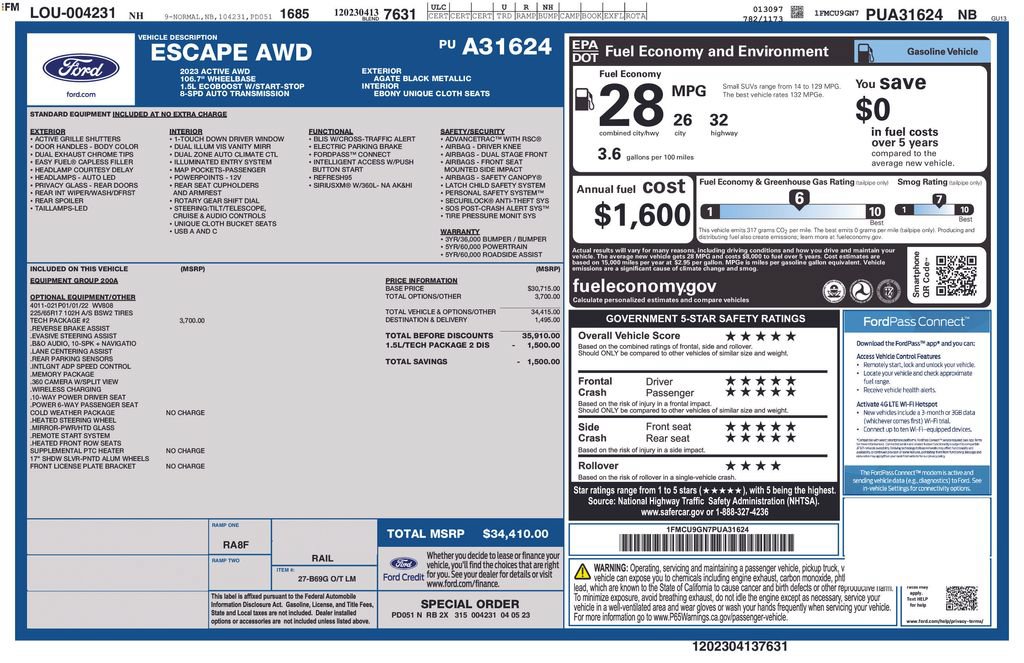Certified 2023 Ford Escape Active w/ Tech Pack #2 AWD/4WD image 38