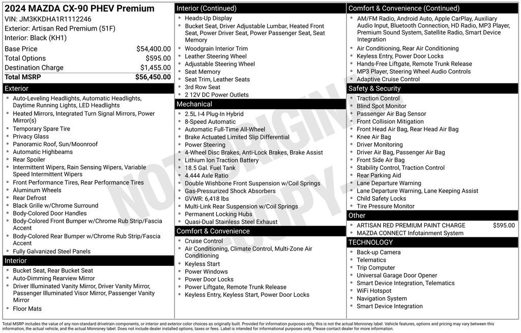 Used 2024 MAZDA CX-90 Plug-In Hybrid w/ Premium Pkg image 7