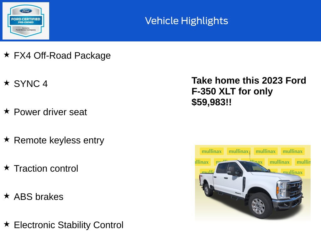 Certified 2023 Ford F350 XLT w/ FX4 Off-Road Package AWD/4WD image 18