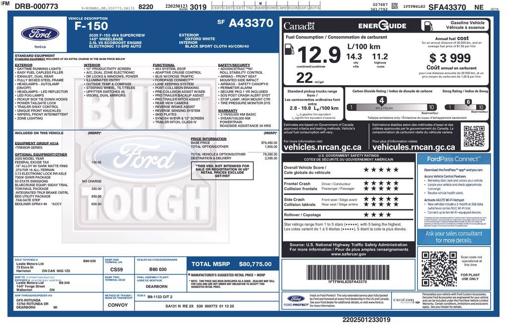 Certified 2025 Ford F150 Tremor w/ Bed Utility Package AWD/4WD image 5