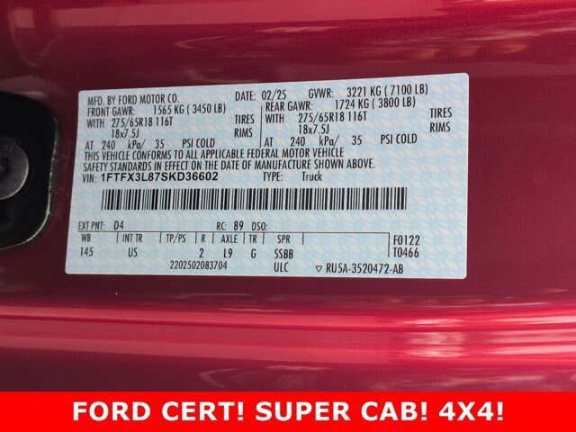 Certified 2025 Ford F150 XLT w/ Equipment Group 301A Standard AWD/4WD image 26