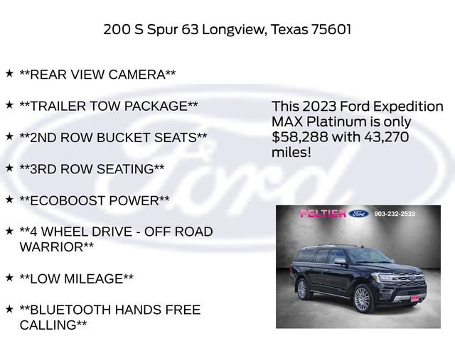 Certified 2023 Ford Expedition Max Platinum AWD/4WD image 15