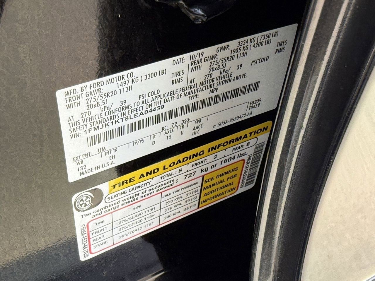 Certified 2020 Ford Expedition Max Limited w/ Equipment Group 301A RWD image 32