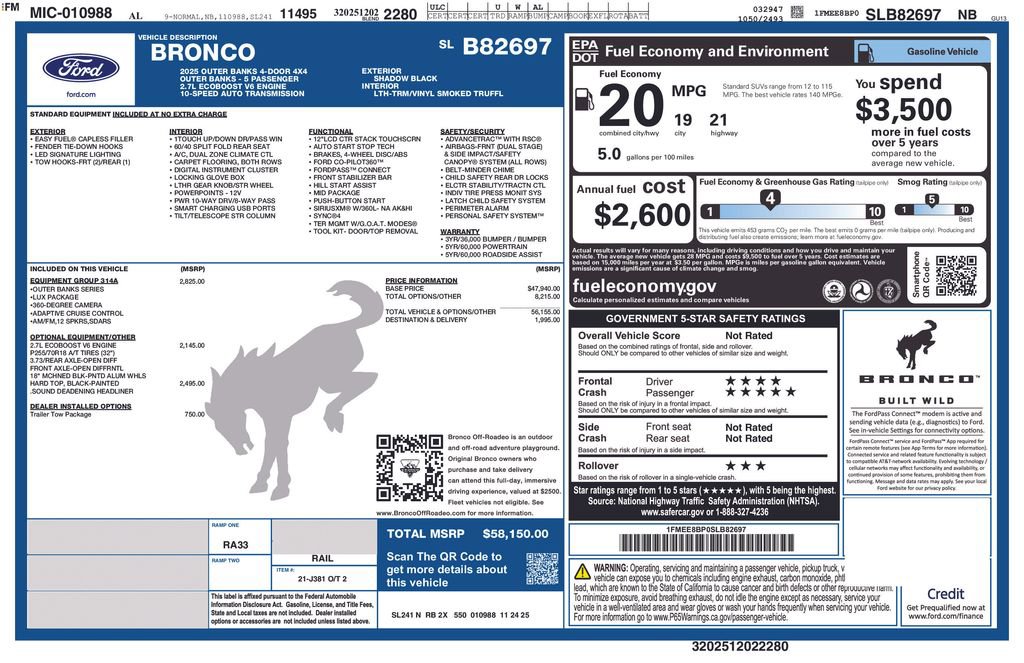 Certified 2025 Ford Bronco Outer Banks AWD/4WD image 31