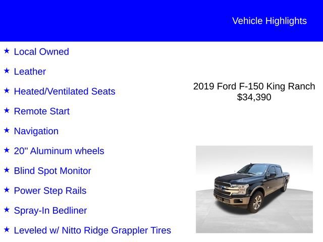 Certified 2019 Ford F150 King Ranch w/ Equipment Group 601A Luxury AWD/4WD image 2