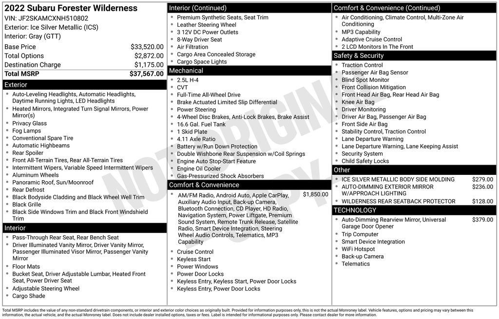 Used 2022 Subaru Forester Wilderness AWD/4WD image 7